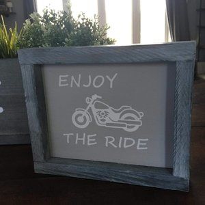 Hand Crafted | Rustic Motorcycle Sign Wall Art